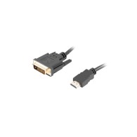 HDMI(M)->DVI-D(M)(24+1) CABLE 1.8M BLACK DUAL LINK WITH GOLD-PLATED 4K CONNECTORS LANBERG