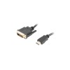 HDMI(M)->DVI-D(M)(24+1) CABLE 1.8M BLACK DUAL LINK WITH GOLD-PLATED 4K CONNECTORS LANBERG