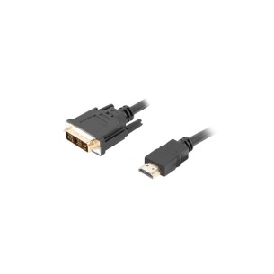 Kabel HDMI-DVI-D 0.5M czarny Single Link pozłacane styki Lanberg