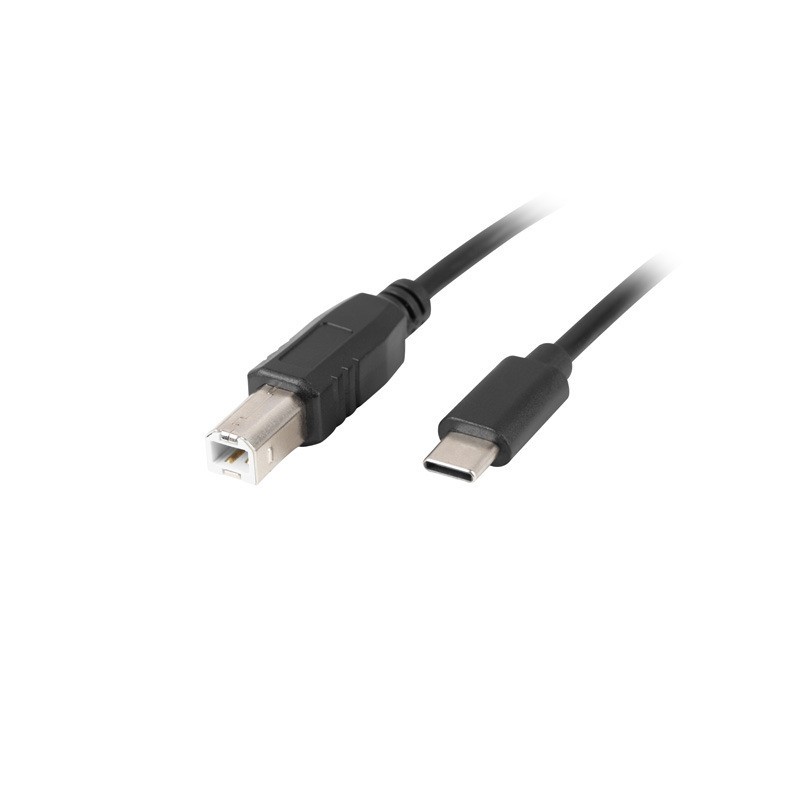 USB-C(M)->USB-B(M) 2.0 CABLE 3M BLACK LANBERG