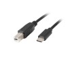 USB-C(M)->USB-B(M) 2.0 CABLE 3M BLACK LANBERG