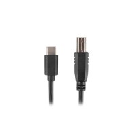 USB-C(M)->USB-B(M) 2.0 CABLE 3M BLACK LANBERG