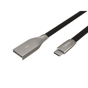 Kabel USB-C-USB-A 2.0 1M czarny metal Natec Prati