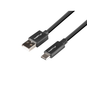 Kabel USB-C-USB-A 2.0 1.8M czarny box QC 3.0 Lanberg