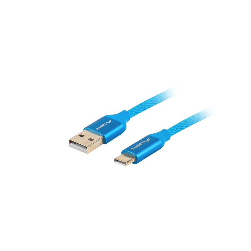 KABEL USB-C(M)->USB-A(M) 2.0 0.5M NIEBIESKI PREMIUM QC 3.0 LANBERG KABEL USB-C(M)->USB-A(M) 2.0 0.5M NIEBIESKI PREMIUM QC 3.0 LANBERG