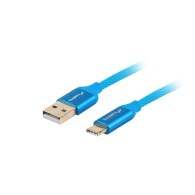 KABEL USB-C(M)->USB-A(M) 2.0 0.5M NIEBIESKI PREMIUM QC 3.0 LANBERG