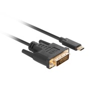 KABEL USB-C(M)->DVI-D(24+1)(M) 1.8M CZARNY LANBERG