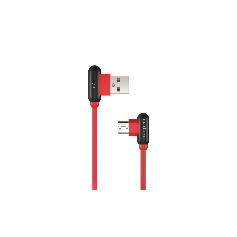 USB-C(M)->USB-A(M) 2.0 CABLE 1M ANGLED LEFT/RIGHT RED NATEC PRATI