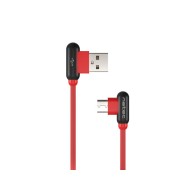 KABEL USB-C(M) KĄTOWY LEWO->USB-A(M) 2.0 1M KĄTOWY LEWO/PRAWO CZERWONY NATEC PRATI