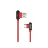 USB-C(M)->USB-A(M) 2.0 CABLE 1M ANGLED LEFT/RIGHT RED NATEC PRATI