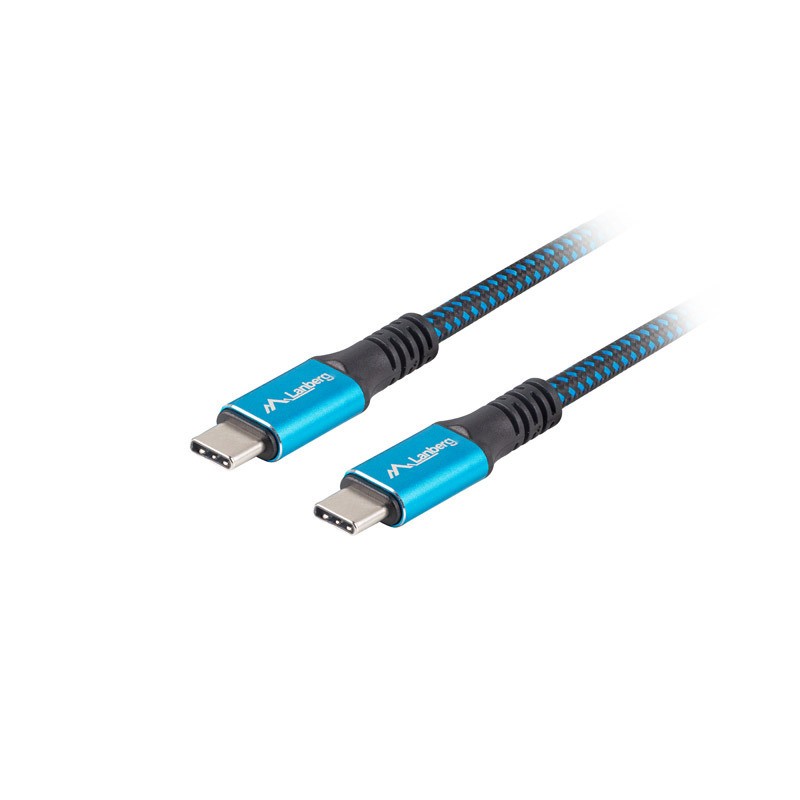 KABEL USB-C M/M USB4 0.5M 100W 8K 30HZ CZARNO-NIEBIESKI LANBERG KABEL USB-C M/M USB4 0.5M 100W 8K 30HZ CZARNO-NIEBIESKI LANBERG
