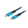 KABEL USB-C M/M USB4 0.5M 100W 8K 30HZ CZARNO-NIEBIESKI LANBERG