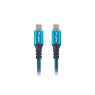 KABEL USB-C M/M USB4 0.5M 100W 8K 30HZ CZARNO-NIEBIESKI LANBERG
