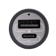 Car charger 12/24V Akyga AK-CH-26 100W USB-A + USB-C PD Quick Charge 3.0 5-20V / 1.5-5A grey