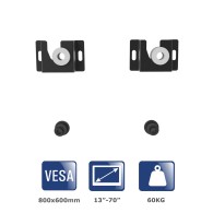 Universal LCD Wall Mount AK-MB-12 Bracket 60kg VESA 600x400mm 13-70"