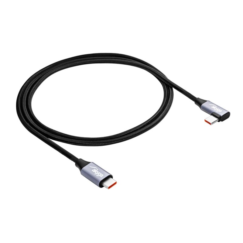 Kabel USB Akyga AK-USB-54 USB type C (m) / USB type C (m) kątowy ver. 2.0 60W 1m Kabel USB Akyga AK-USB-54 USB type C (m) / USB type C (m) kątowy ver. 2.0 60W 1m