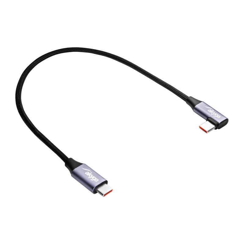 Cable USB Akyga AK-USB-53 USB type C (m) / USB type C (m) Angle ver. 2.0 60W 0.3m