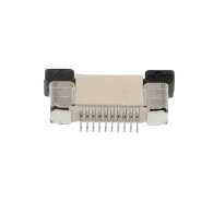 Female ZIF FFC/FPC connector, 0.5mm pitch, 10pin, bottom Ccontact, horizontal orientation
