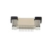 Female ZIF FFC/FPC connector, 0.5mm pitch, 10pin, bottom Ccontact, horizontal orientation