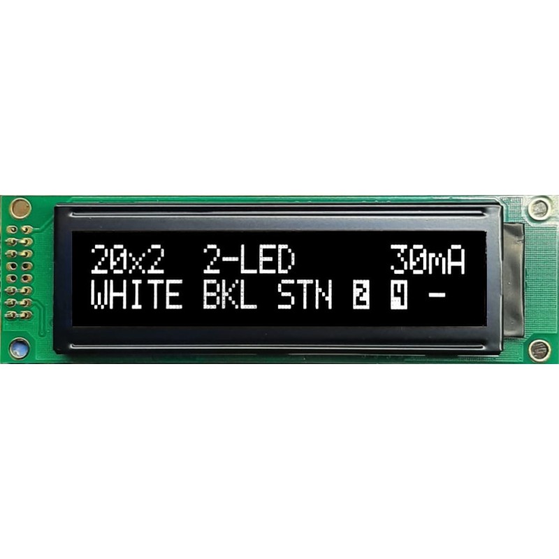 LCD-CC-2002Ax-VIW W/KKK-E6 C 2x20 display with NEGATIVE PURE BLACK LED