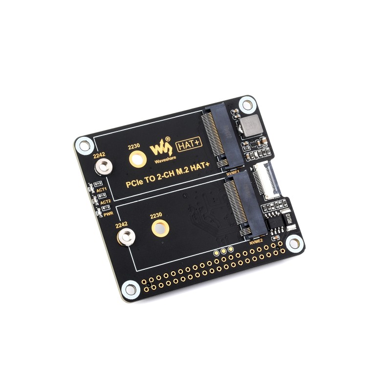PCIe TO 2-CH M.2 HAT+ PCIe TO 2-CH M.2 HAT+