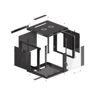RACK CABINET 19" WALL-MOUNT 9U/600X600 (FLAT PACK) V2 BLACK LANBERG