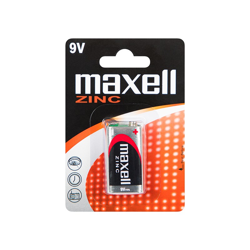 Zinc-carbon battery 9V 6F22 Maxell
