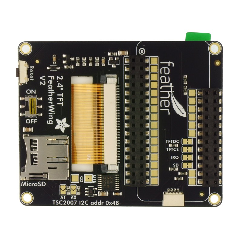TFT FeatherWing - moduł z wyświetlaczem LCD TFT 2,4" 320x240 z panelem dotykowym TFT FeatherWing - moduł z wyświetlaczem LCD TFT 2,4" 320x240 z panelem dotykowym