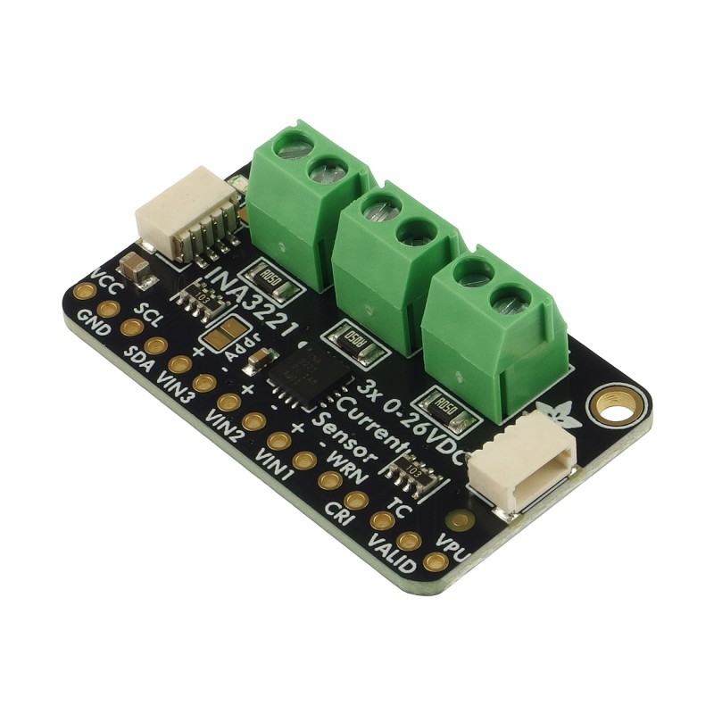STEMMA QT INA3221 - модуль з 3-канальним датчиком струму 0-26 В постійного струму, ±3,2 А
