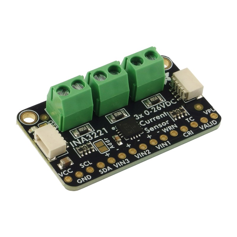 STEMMA QT INA3221 - модуль з 3-канальним датчиком струму 0-26 В постійного струму, ±3,2 А