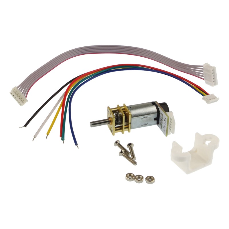 DCGM-N20-12V-EN-200RPM miniature 12 V DC motor with gearbox and encoder - Waveshare 26377