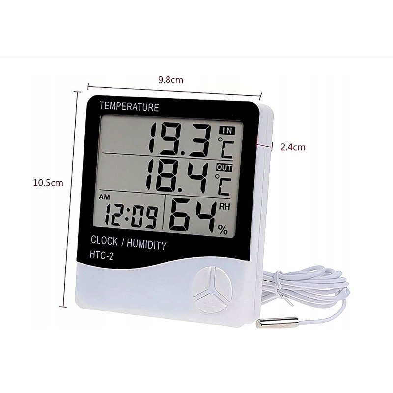 Термогігрометр метеостанція HTC-2