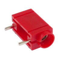Złącze bananowe 4mm żeńskie czerwone do montażu na PCB