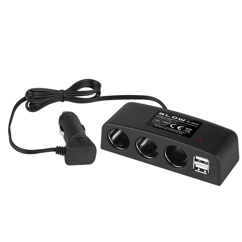 Car Cigarette Lighter Splitter CS-43 1xPlug / 3xSocket / 2xUSB