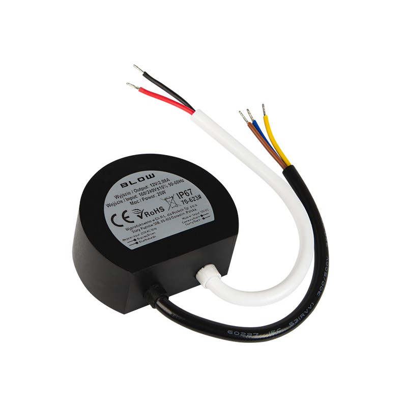Zasilacz impulsowy dopuszkowy 12V/2,08A 25W czarny Blow