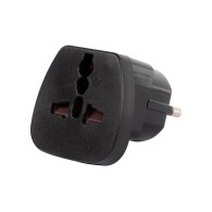 Power Plug Adapter PL Plug / UK, USA Socket Black Large Blow