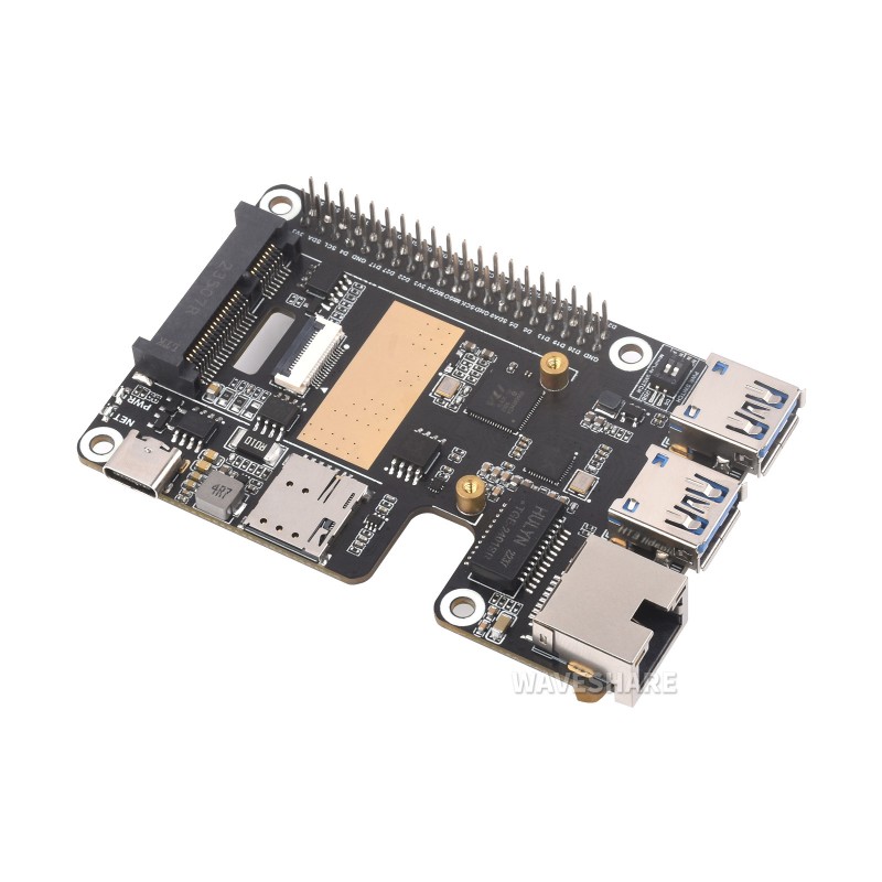 Адаптер PCIe на MiniPCIe/GbE/USB 3.2 Gen1 для Raspberry Pi 5 (без 4G) - Waveshare 28142