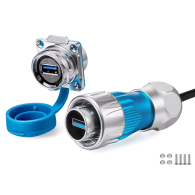 Złącze USB 3.0 typu A panelowe IP68