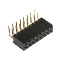 Contact strip 2.54mm, angled 2x8, black - 10 pcs.