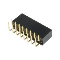 Contact strip 2.54mm, angled 2x8, black - 10 pcs.