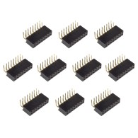 Contact strip 2.54mm, angled 2x8, black - 10 pcs.