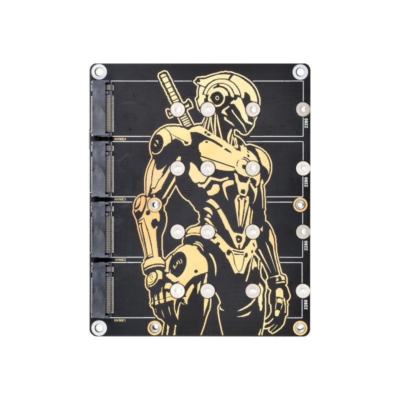 Адаптерна плата PCIe на 4×M.2 NVMe для Raspberry Pi 5 (без блока живлення) - Waveshare 30535