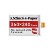 e-Paper (B) 3.52″ E-Ink display 360×240 - Waveshare 28259