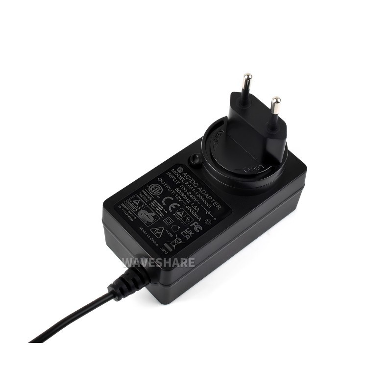 Імпульсний блок живлення 12V 4A 5.5×2.1 мм 1.2 м - Waveshare 30622