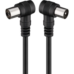 Angled antenna cable, male to female, 1.5 m Goobay