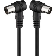 Angled antenna cable, male to female, 1.5 m Goobay