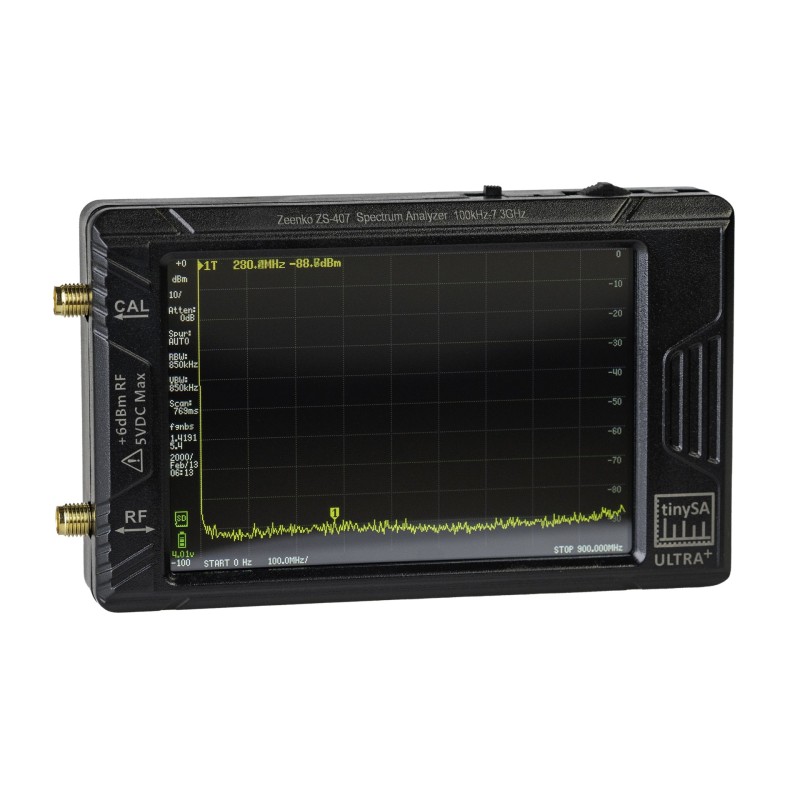tinySA Ultra+ ZS407 - analizator widma 100kHz - 8GHz z wyświetlaczem 4"
