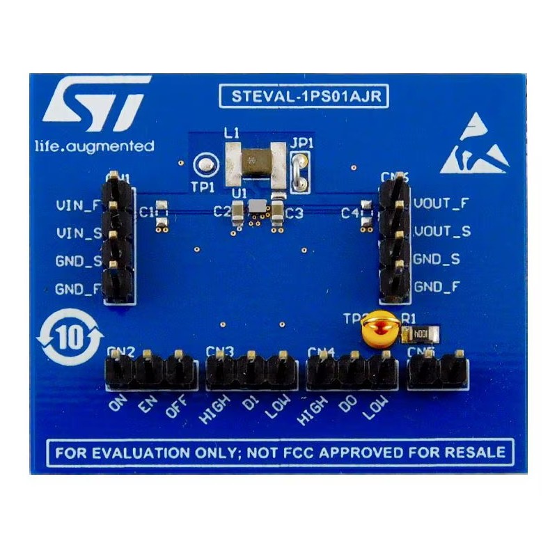 STEVAL-1PS01AJR – Evaluation board for the ST1PS01 step-down converter module STEVAL-1PS01AJR – Evaluation board for the ST1PS01 step-down converter module