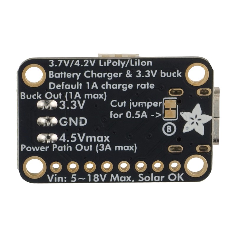 BQ25185 USB/DC/Solar Charger - модуль із зарядним пристроєм Li-Ion/Li-Po та перетворювачем 3,3 В