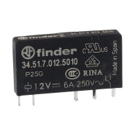 Electromagnetic relay SPDT, 12V DC, 6A/250VAC, Finder 34.51.7.012.5010